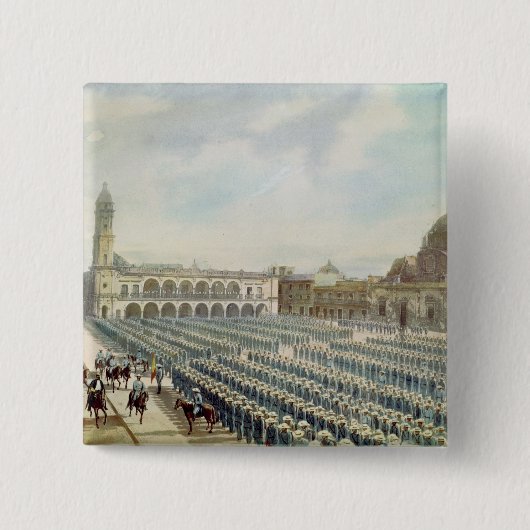 Het Spaanse expeditiekorps in Vera Cruz Vierkante Button 5,1 Cm (Voorkant)