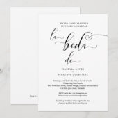 Het Spaanse huwelijk nodigt iedereen uit in één W- Kaart (Voorkant / Achterkant)