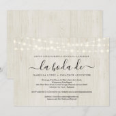 Het Spaanse huwelijk nodigt iedereen uit in één W- Kaart (Voorkant / Achterkant)