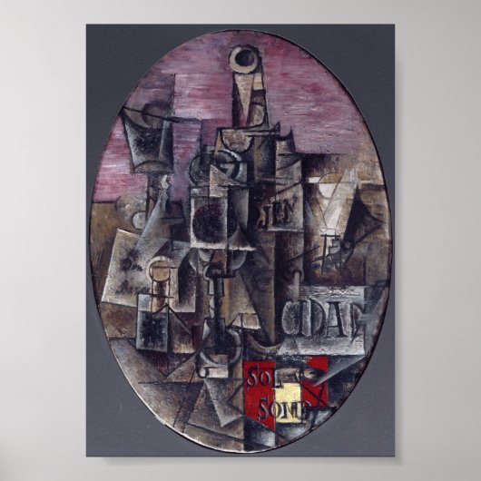 Het Spaanse stilleven van Picasso (1912) Poster (Voorkant)