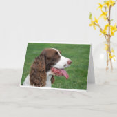 Het Spaniel van Bretagne Kaart (Gele Bloem)