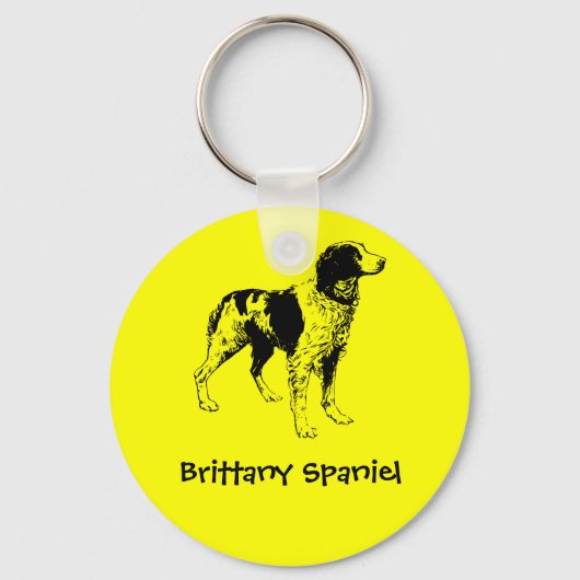 Het Spaniel van Bretagne Sleutelhanger (Voorkant)