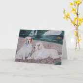 Het Spaniel van Clumber - het Wenskaart van het Kaart (Gele Bloem)