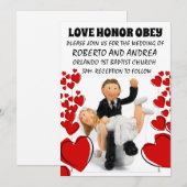 HET SPANNEN COUPLE FUNNY WEDDING CUSTOM INVITATION KAART (Voorkant / Achterkant)