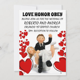 HET SPANNEN COUPLE FUNNY WEDDING CUSTOM INVITATION KAART