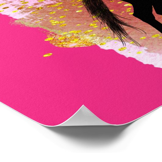 HET SPARKLEREN HORSE POSTER MET GEPERSONALISEERDE  (Hoek)