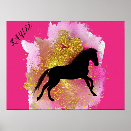 HET SPARKLEREN HORSE POSTER MET GEPERSONALISEERDE  (Voorkant)