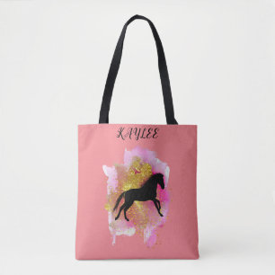 HET SPARKLEREN VAN DE HORSE CANVAS TAS VERSPREID.