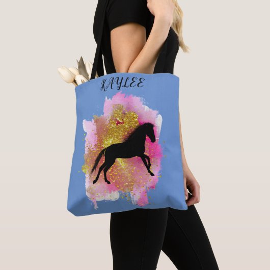 HET SPARKLEREN VAN DE HORSE CANVAS TAS VERSPREID. (Dichtbij)