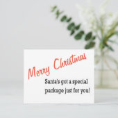 Het speciale kerstpakket van de kerstman feestdagenkaart (Staand voorkant)