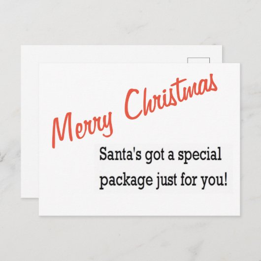 Het speciale kerstpakket van de kerstman feestdagenkaart (Voorkant / Achterkant)