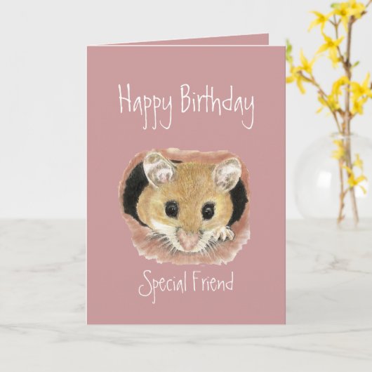 Het speciale Wenskaart van de Muis van de Kaart (Gele Bloem)