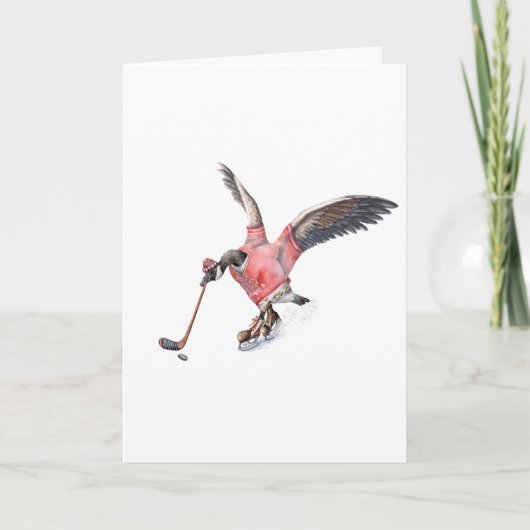 Het SpeelHockey van de Gans van Canada Feestdagen Kaart (Voorkant)