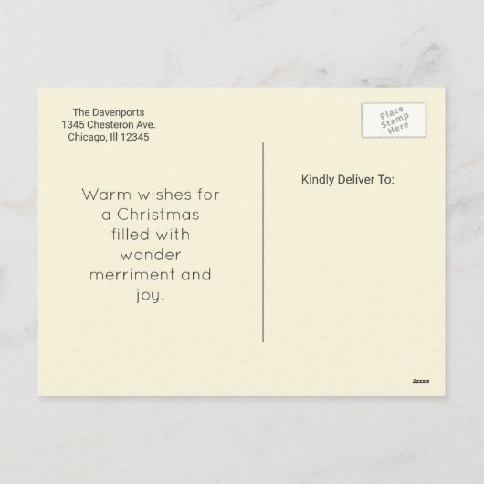 Het speelse Kat van Kerstmis met een Rode Boog Feestdagenkaart (Achterkant)