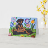 Het speelse Wenskaart van Tekkels Kaart (Gele Bloem)
