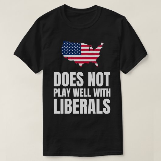 Het speelt niet goed met liberalen t-shirt (Design voorkant)
