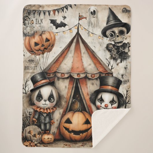 Het spektakel van Haunted – The October Oddities Sherpa Deken (Voorkant)