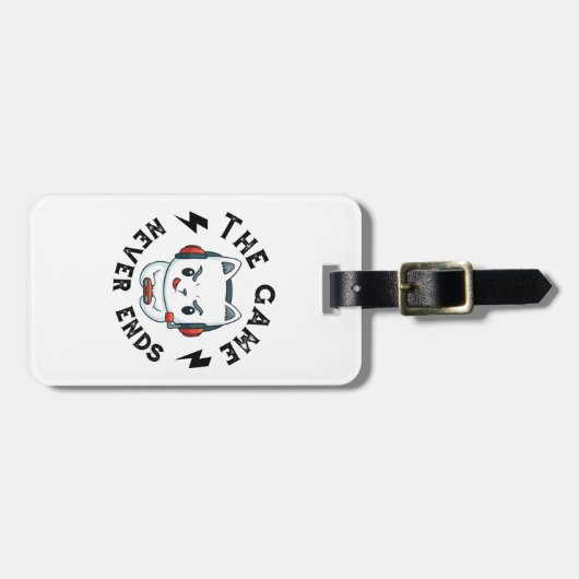 Het spel eindigt nooit bagagelabel (Voorkant horizontaal)