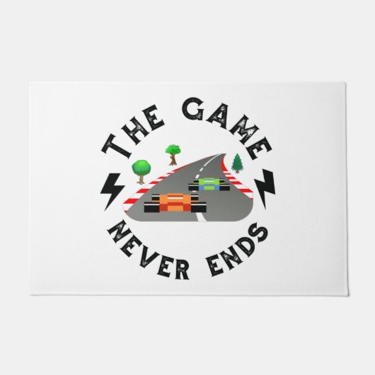 Het spel eindigt nooit deurmat (Voorkant)