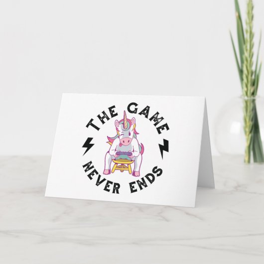 Het spel eindigt nooit kaart (Voorkant)