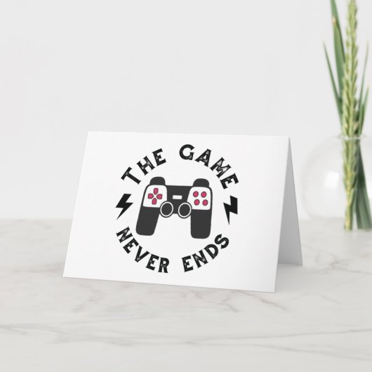 Het spel eindigt nooit kaart (Voorkant)