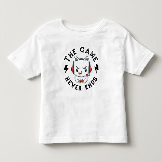 Het spel eindigt nooit kinder shirts (Voorkant)