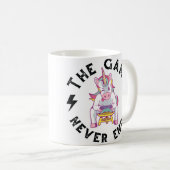 Het spel eindigt nooit koffiemok (Voorkant rechts)