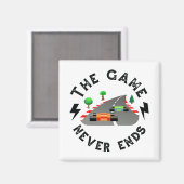 Het spel eindigt nooit magneet (Voorkant / Achterkant)