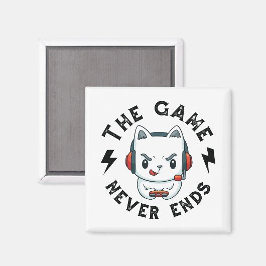Het spel eindigt nooit magneet (Voorkant / Achterkant)