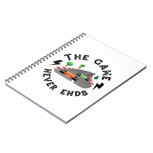 Het spel eindigt nooit notitieboek (Linkerzijde)