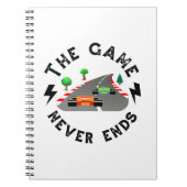 Het spel eindigt nooit notitieboek (Voorkant)