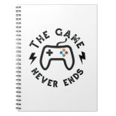 Het spel eindigt nooit notitieboek (Voorkant)