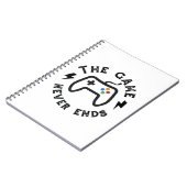 Het spel eindigt nooit notitieboek (Linkerzijde)