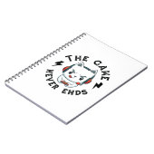 Het spel eindigt nooit notitieboek (Linkerzijde)