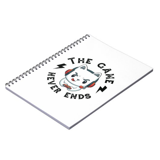 Het spel eindigt nooit notitieboek (Linkerzijde)