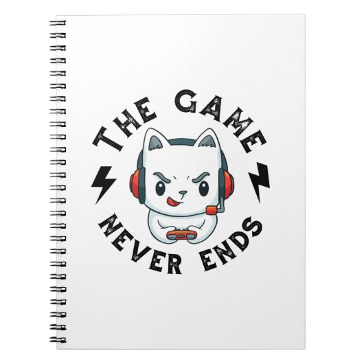 Het spel eindigt nooit notitieboek (Voorkant)