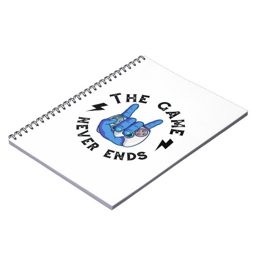 Het spel eindigt nooit notitieboek (Linkerzijde)