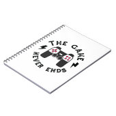 Het spel eindigt nooit notitieboek (Linkerzijde)