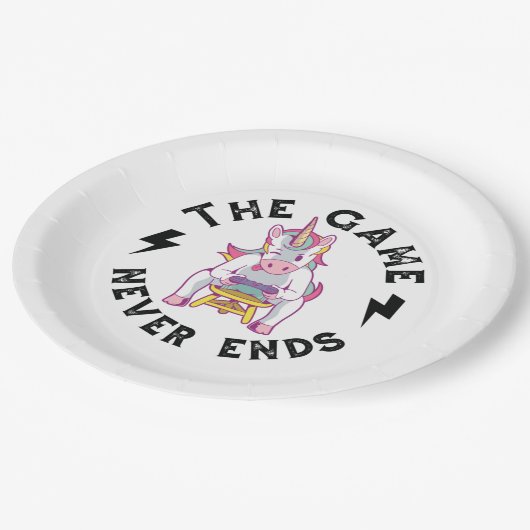 Het spel eindigt nooit papieren bordje (Gekanteld)