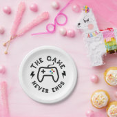 Het spel eindigt nooit papieren bordje (Feest)