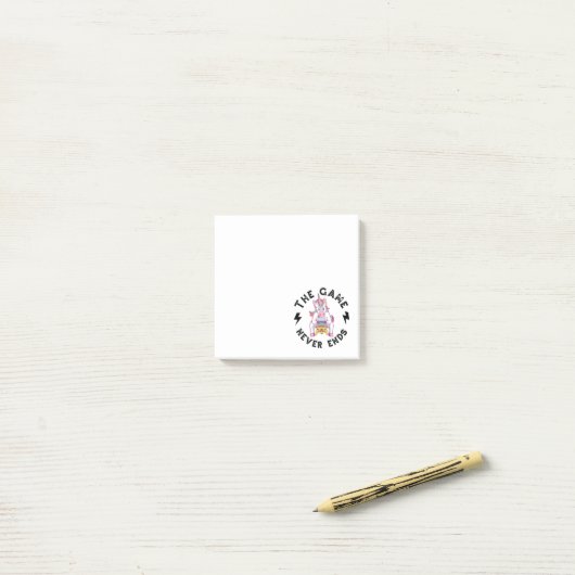 Het spel eindigt nooit post-it® notes (Op bureau)