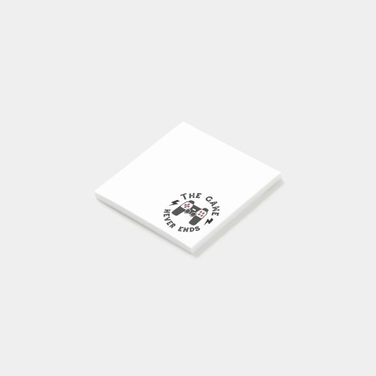 Het spel eindigt nooit post-it® notes (Schuin)
