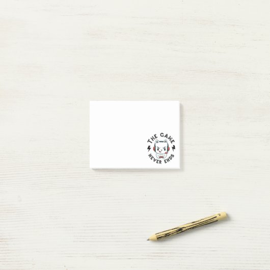 Het spel eindigt nooit post-it® notes (Op bureau)