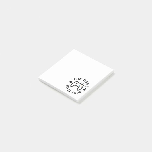 Het spel eindigt nooit post-it® notes (Schuin)
