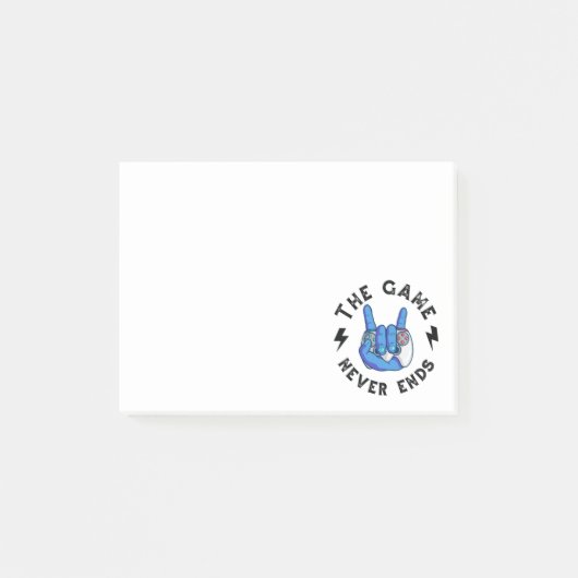 Het spel eindigt nooit post-it® notes (Voorkant)