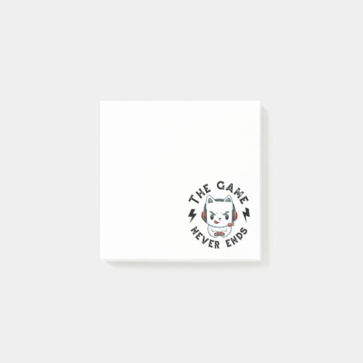 Het spel eindigt nooit post-it® notes (Voorkant)