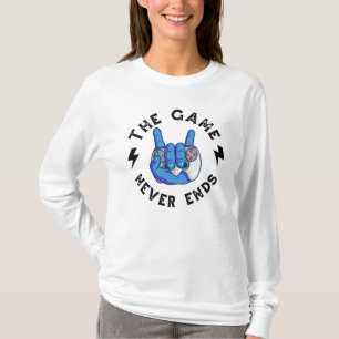 Het spel eindigt nooit t-shirt