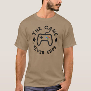 Het spel eindigt nooit t-shirt