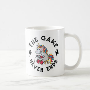 Het spel eindigt nooit voor eenhoorns koffiemok