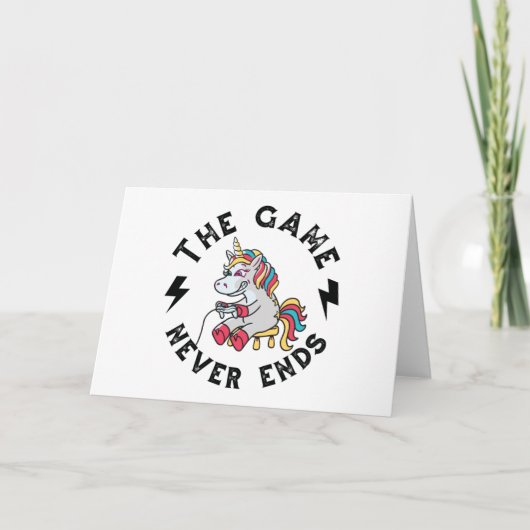 Het spel eindigt nooit voor Unicorns Kaart (Voorkant)